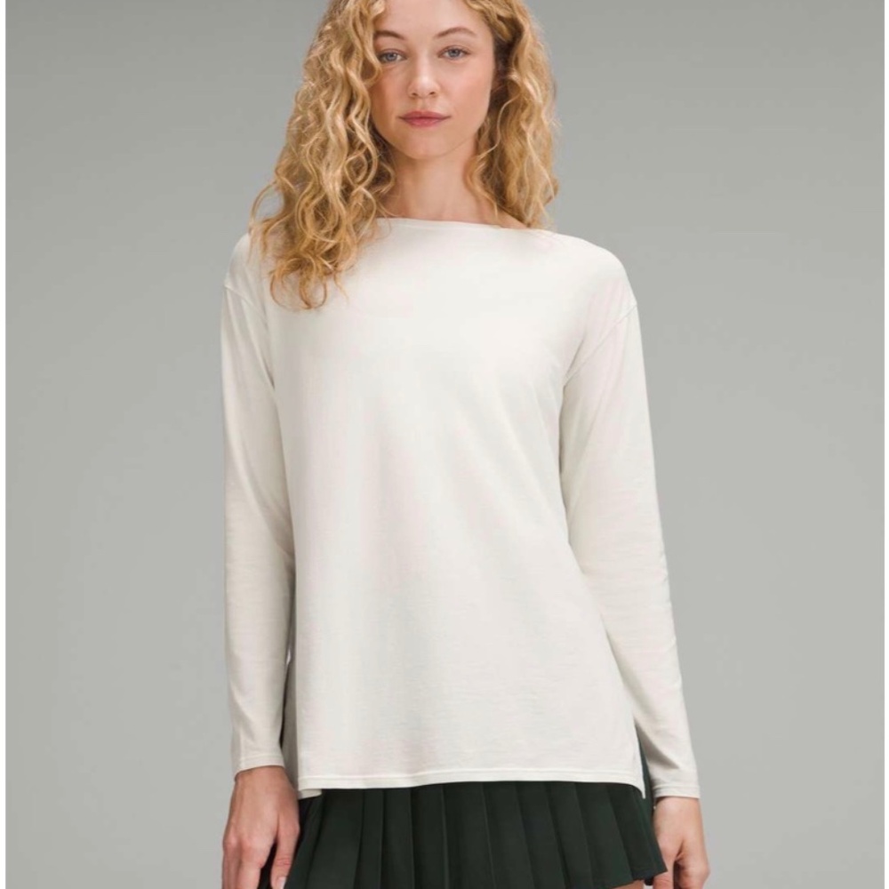 Lululemon Relaxed-Fit Boatneck Long-Sleeve Shirt Bone